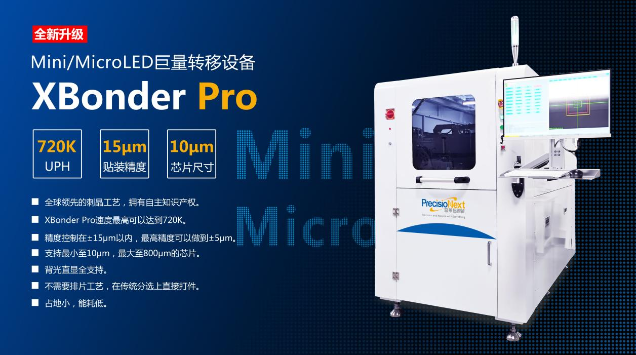 UPH高達(dá)720K，普萊信發(fā)布革命性Mini/MicroLED巨量轉(zhuǎn)移設(shè)備XBonder Pro